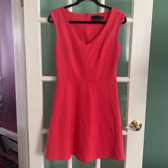 Cynthia Rowley Capped Sleeve Party Dress, Medium, Coral - Picture 15 of 15